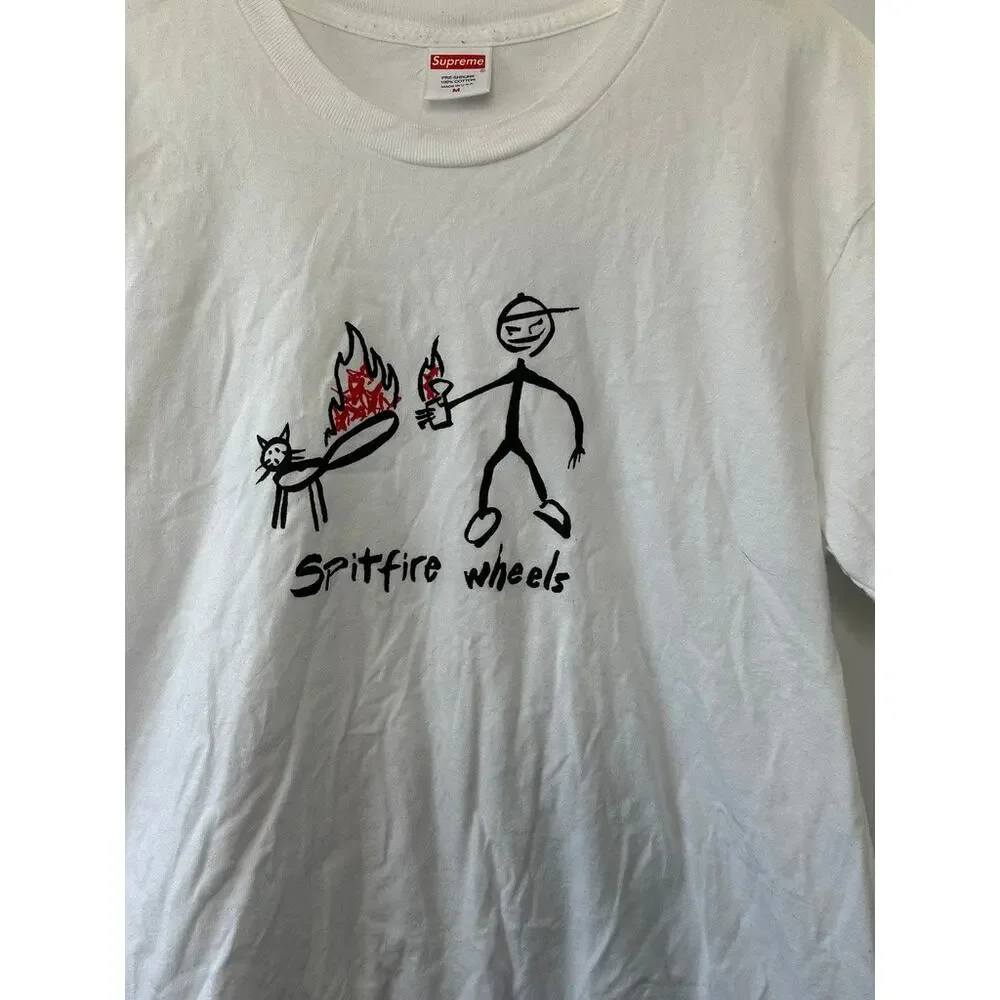 Supreme X Spitfire White T-Shirt Size Medium - Picture 2 of 5